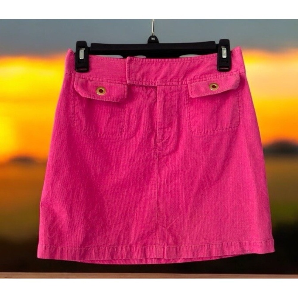 LILLY PULITZER Womens Skirt Pink Corduroy Mini Flap Pockets Preppy Coast‎ Size 0